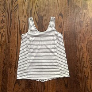 Striped White and Blue Women's Tank Top